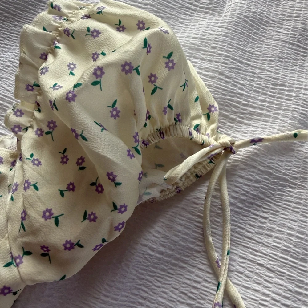 Princess Polly Cream Floral Top
